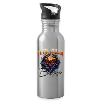 Solar Eclipse 2024 - Water bottle with straw - silver - Right