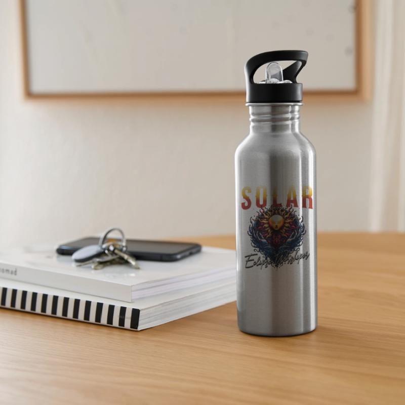 Solar Eclipse 2024 Water bottle with straw