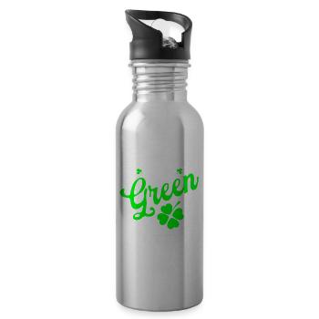 Irish Ireland St. Patrick's Day - Water bottle with straw - silver - Right