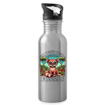 Fossas - Trinkflasche mit integriertem Trinkhalm - Lightsilver - Rechts