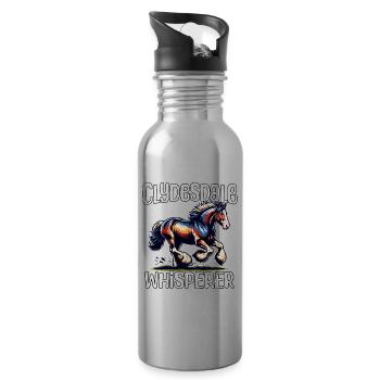 Clydesdale Flüsterer - Trinkflasche mit integriertem Trinkhalm - Lightsilver - Rechts