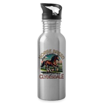 Clydesdale - Trinkflasche mit integriertem Trinkhalm - Lightsilver - Rechts