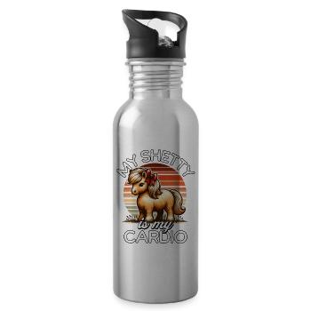 Shetland Pony Cardio - Trinkflasche mit integriertem Trinkhalm - Lightsilver - Rechts