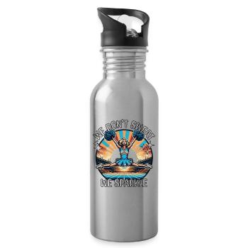 Cheerleader Cheerleading - Water bottle with straw - silver - Right