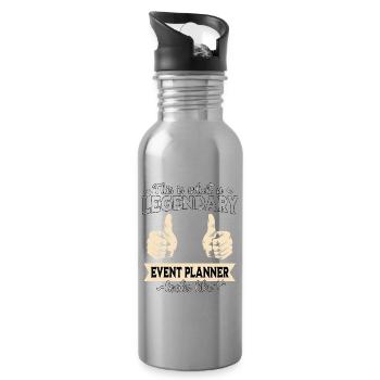 Legendärer Event Planer - Trinkflasche mit integriertem Trinkhalm - Lightsilver - Rechts
