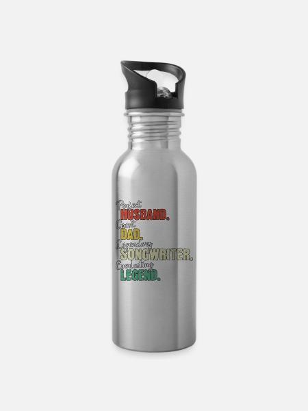 Songwriter Papa - Trinkflasche mit integriertem Trinkhalm - 