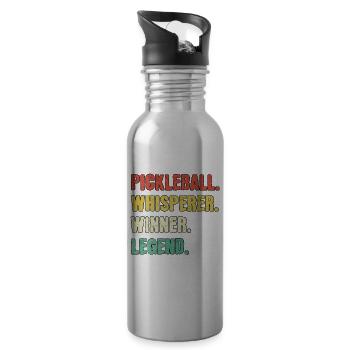 Pickleball Whisperer Pickleball Légende - Gourde avec paille intégrée - argent clair - Droite