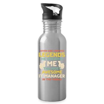 IT Manager - Water bottle with straw - silver - Right