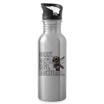 Funny Basketball Saying - Water bottle with straw - silver - Right