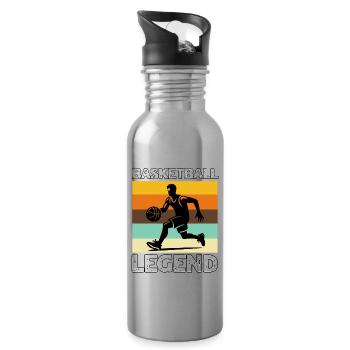 Basketball Legend - Water bottle with straw - silver - Right