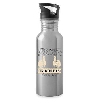 Triathlète légendaire - Gourde avec paille intégrée - argent clair - Droite