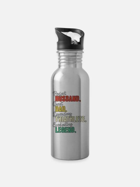 Triathlet Papa - Trinkflasche mit integriertem Trinkhalm - 