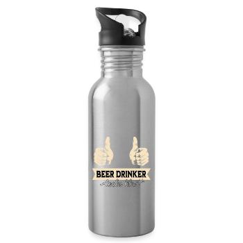 Buveur de bière légendaire - Gourde avec paille intégrée - argent clair - Droite
