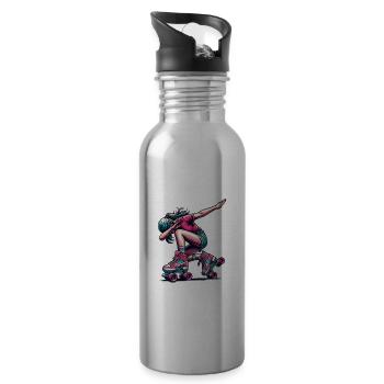 Roller Derby - Trinkflasche mit integriertem Trinkhalm - Lightsilver - Rechts