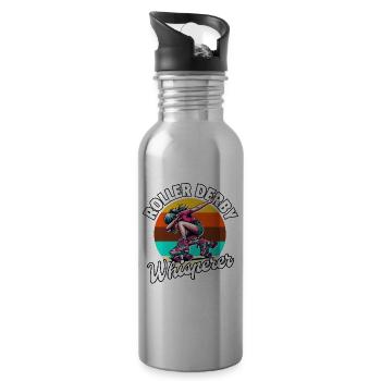 Roller Derby Whisperer - Trinkflasche mit integriertem Trinkhalm - Lightsilver - Rechts
