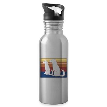 Mongoose Saying - Water bottle with straw - silver - Right