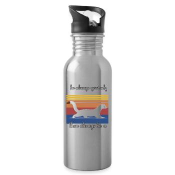 Ermine Saying - Water bottle with straw - silver - Right