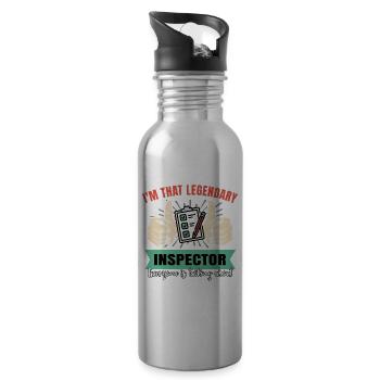 Legendary Inspector - Water bottle with straw - silver - Right