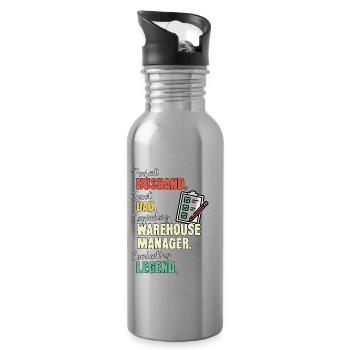 Camp Manager Dad - Water bottle with straw - silver - Right