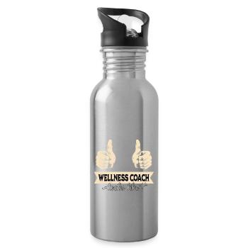 Legendary Wellness Coach - Water bottle with straw - silver - Right