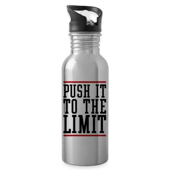 Push It To The Limit Motivation - Water bottle with straw - silver - Right