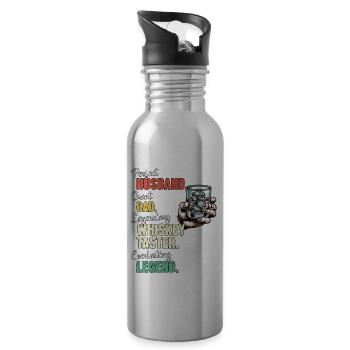 Papa buveur de whisky - Gourde avec paille intégrée - argent clair - Droite