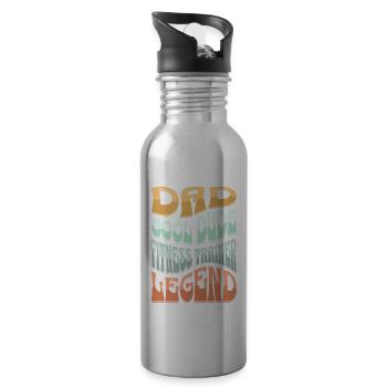 Papa Fitnesstrainer - Trinkflasche mit integriertem Trinkhalm - Lightsilver - Rechts