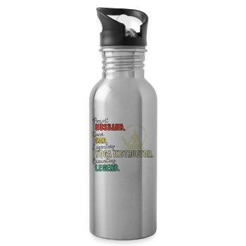 Yoga Teacher Dad - Water bottle with straw - silver - Right