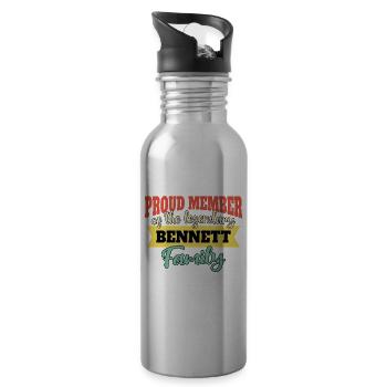 Name Bennett - Water bottle with straw - silver - Right
