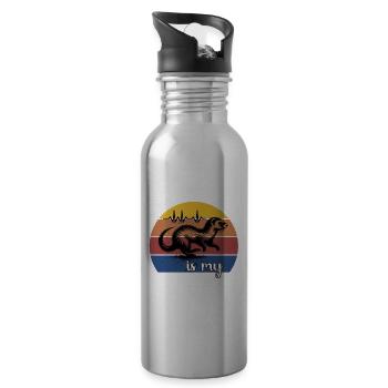 Weasel ECG Weasel Heart Line - Water bottle with straw - silver - Right