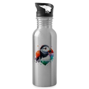 Papageientaucher Cardio - Trinkflasche mit integriertem Trinkhalm - Lightsilver - Rechts