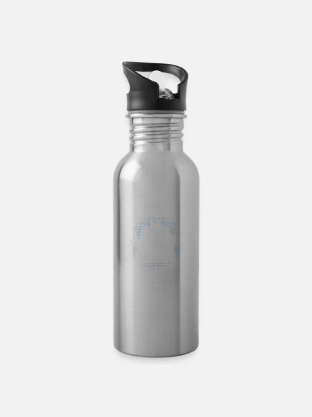 Bademeister - Trinkflasche mit integriertem Trinkhalm - Lightsilver