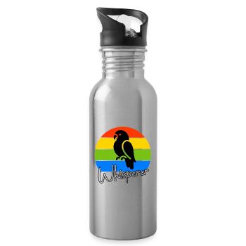 Sun Parakeet Whisperer - Water bottle with straw - silver - Right