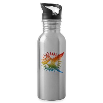 Dicton de perruche soleil - Gourde avec paille intégrée - argent clair - Droite