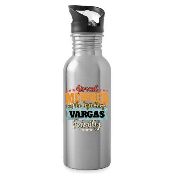 Name Vargas - Water bottle with straw - silver - Right