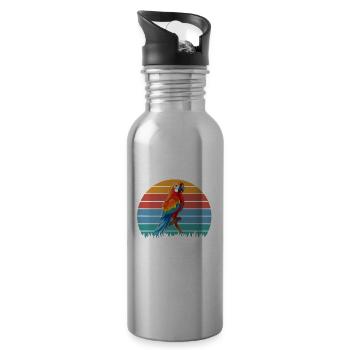 Lustige Papageie Sprüche - Trinkflasche mit integriertem Trinkhalm - Lightsilver - Rechts