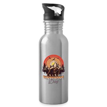 Marderbär Sayings - Water bottle with straw - silver - Right