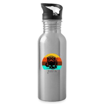 Marderbär Sayings - Water bottle with straw - silver - Right
