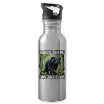 Save Binturong - Trinkflasche mit integriertem Trinkhalm - Lightsilver - Rechts