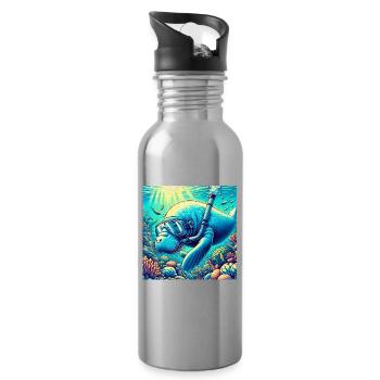 Dugong - Trinkflasche mit integriertem Trinkhalm - Lightsilver - Rechts