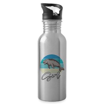 Dugong Girl Seekuh - Trinkflasche mit integriertem Trinkhalm - Lightsilver - Rechts