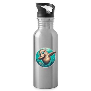 Save Dugong - Trinkflasche mit integriertem Trinkhalm - Lightsilver - Rechts