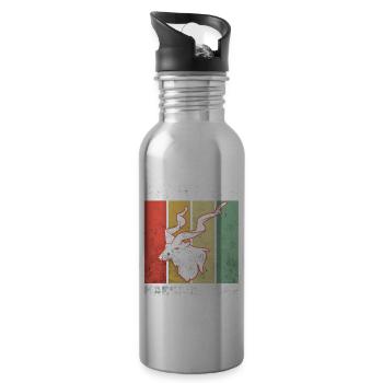 Markhor Screw Goat - Water bottle with straw - silver - Right