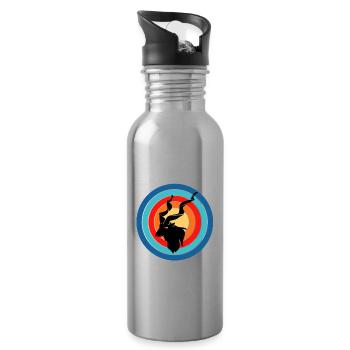 Funny Screw Goat Sayings - Water bottle with straw - silver - Right
