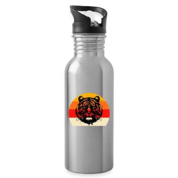 Drôle de dictons de tigre de Malaisie - Gourde avec paille intégrée - argent clair - Droite