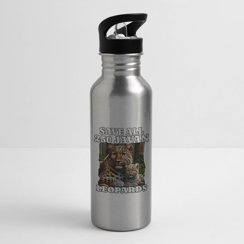 Save Java Leopard Trinkflasche mit integriertem Trinkhalm
