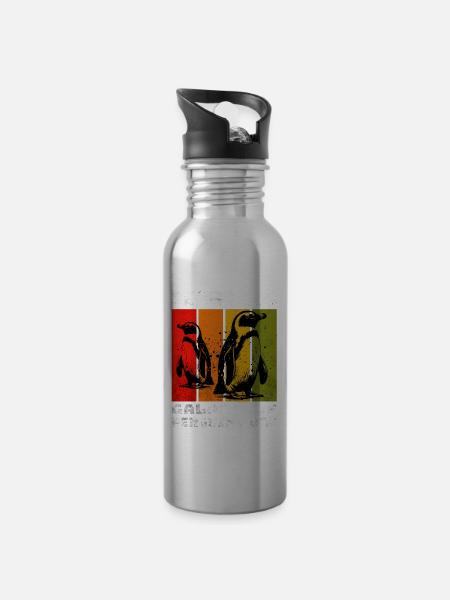 Galapagos Penguin Galapagos Pinguin - Trinkflasche mit integriertem Trinkhalm -