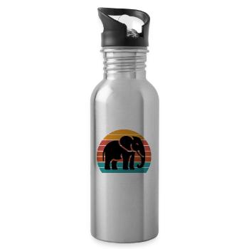 Afrikanischer Elefant Sprüche - Trinkflasche mit integriertem Trinkhalm - Lightsilver - Rechts