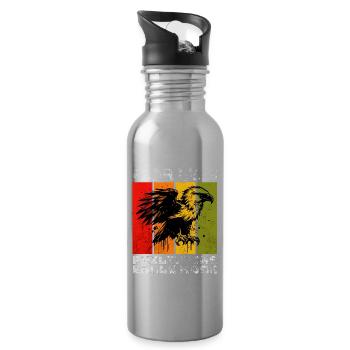 Philippine Eagle Monkey Eagle - Water bottle with straw - silver - Right