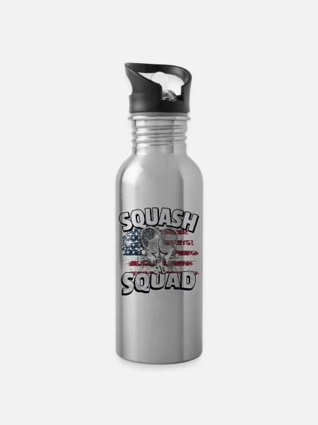 Squash Legende - Trinkflasche mit integriertem Trinkhalm - 